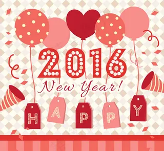 2016新年贺卡矢量素材下载