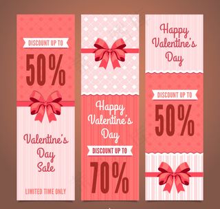 可爱的情人节横幅与折扣