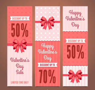 可爱的情人节横幅与折扣