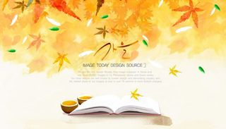 秋季唯美背景图片psd分层素材