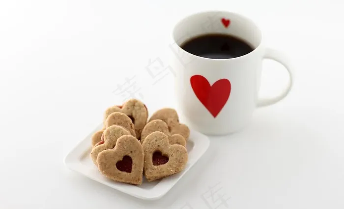 心形曲奇饼咖啡图片