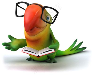 手拿书本的鹦鹉图片