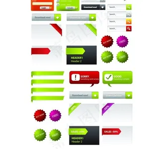 炫彩网页元素矢量素材