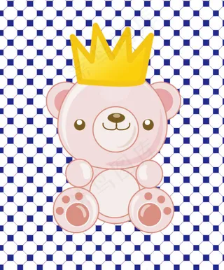 皇冠小熊矢量素材