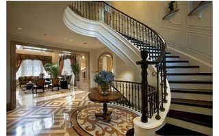 欧式弧形楼梯图片