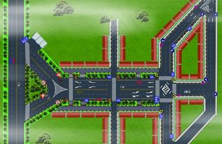 街道标牌标线鸟瞰图图片