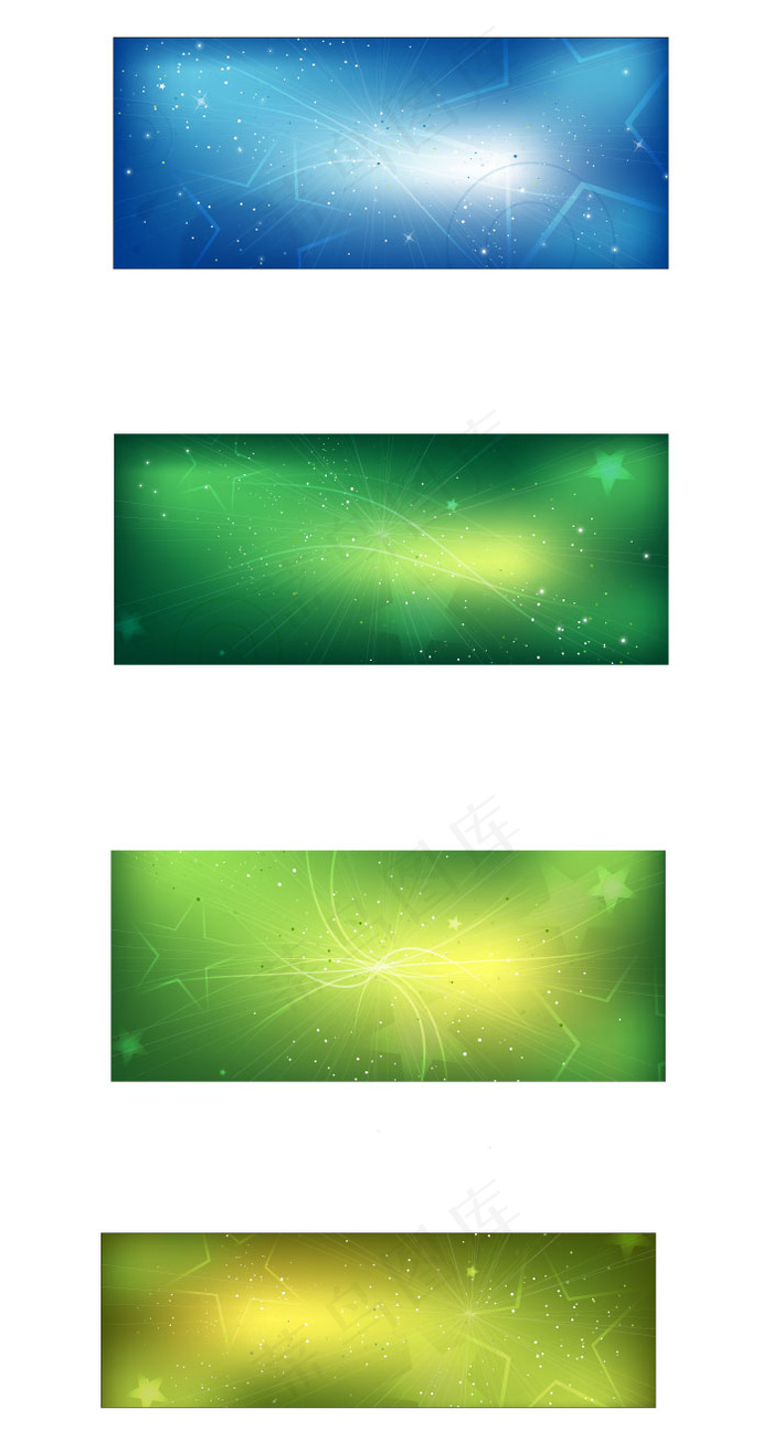 梦幻星空背景横幅矢量图 AI