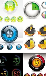 钟表与仪表矢量素材