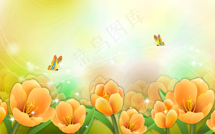 郁金香浪漫背景墙(9071X5669(DPI:72))psd模版下载