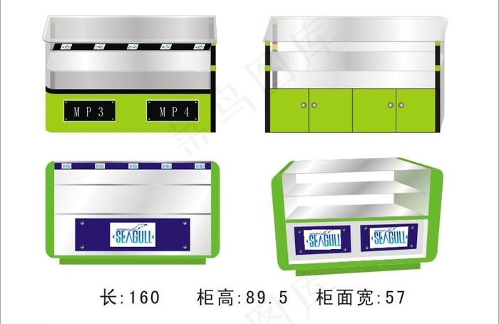 手机柜形象柜装修设计图片cdr矢量模版下载