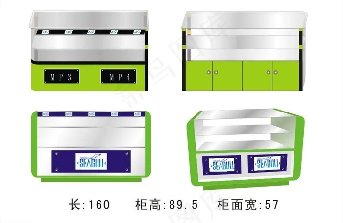 手机柜形象柜装修设计图片cdr矢量模版下载