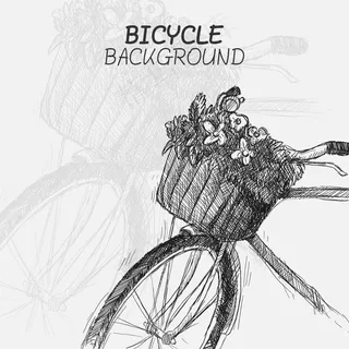 手绘自行车素材设计