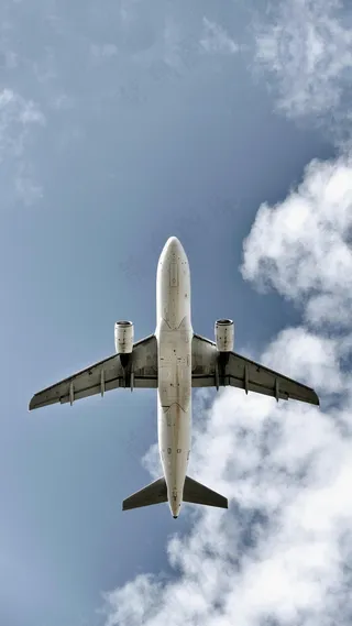 仰拍的飞机高清摄影图片