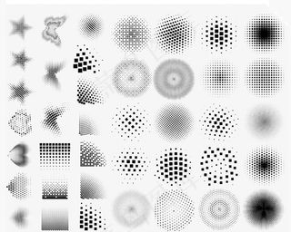 高清晰圆形半调图案笔刷