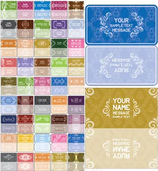 矢量多款欧式花纹卡片背景