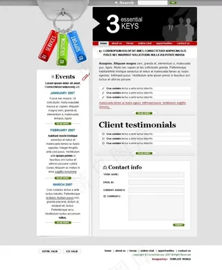 彩色标签导航网页psd模板