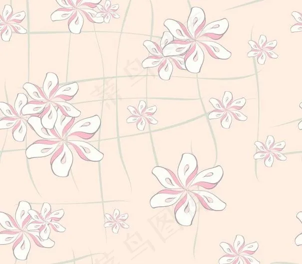 矢量手绘线描花纹素材背景免费下载eps,ai矢量模版下载