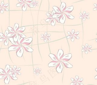 矢量手绘线描花纹素材背景免费下载