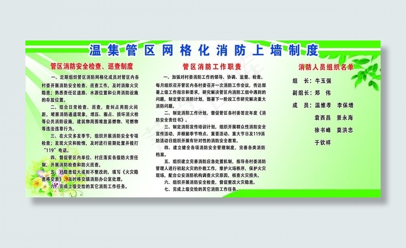 乡镇网格化消防上墙制图片