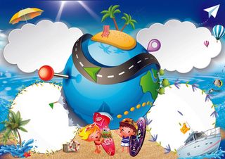 旅游小报旅行小报暑假电子手抄报边框...