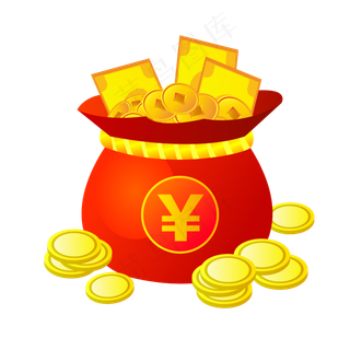 矢量卡通金属金币红包,免抠元素