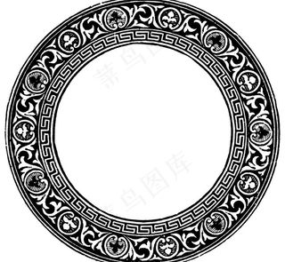 欧式华丽复古图腾外框 圆形图片