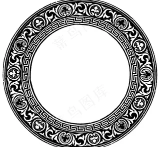 欧式华丽复古图腾外框 圆形图片