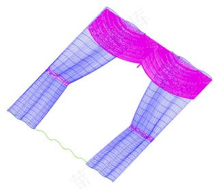 双弧帘头双束窗帘