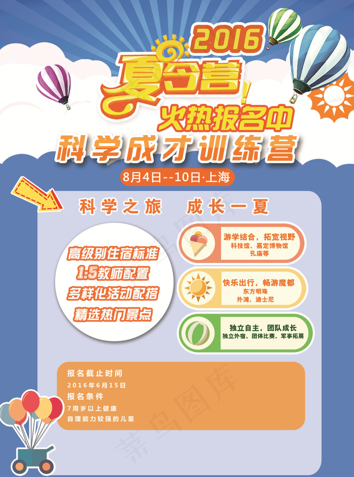 夏令营展架(2551X3437(DPI:300))psd模版下载