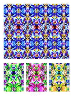 彩色渐变几何图数码印花设计