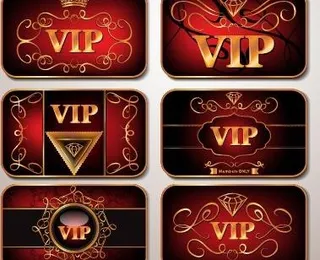 闪亮的皇家贵宾卡设计矢量集01