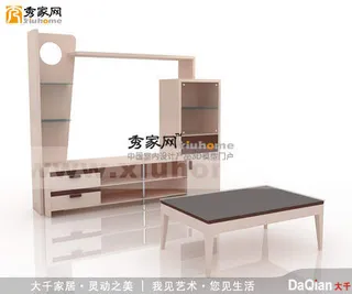 时尚简约客厅组合柜3D模型素材