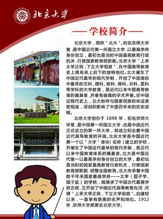 北京大学简介展板图片