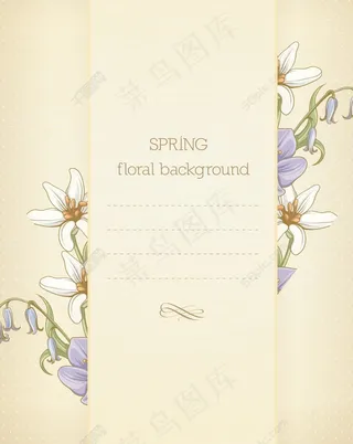 春天开花的花卉背景矢量插画