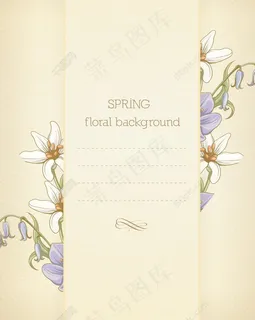 春天开花的花卉背景矢量插画 春天开花的花卉背景矢量插画