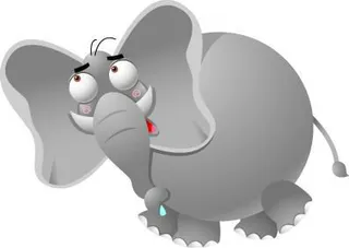 卡通动物大象PSD素材