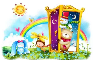 小熊和雪人图片