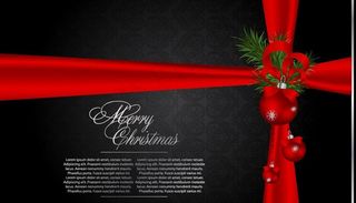 欧式花纹红色丝绸圣诞背景图片