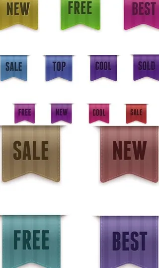 超市销售标签矢量图 AI