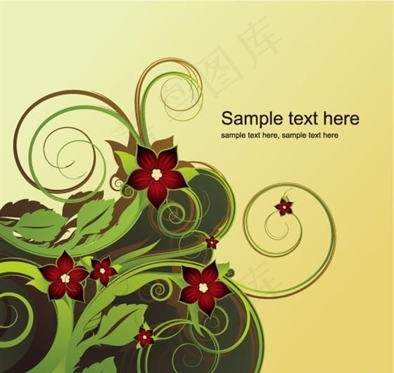 时尚花朵花纹矢量素材 eps格式_...