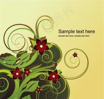 时尚花朵花纹矢量素材 eps格式_...