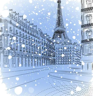 冬季巴黎雪景图片