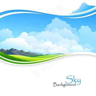 卡通草原风景插画