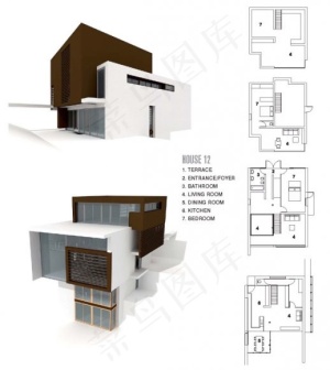 功能合理的3D建筑室内效果图