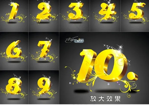 立体数字矢量素材cdr矢量模版下载