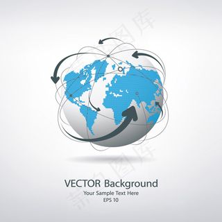 矢量动感箭头轨迹背景