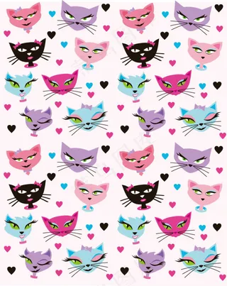 创意卡通猫背景矢量素材