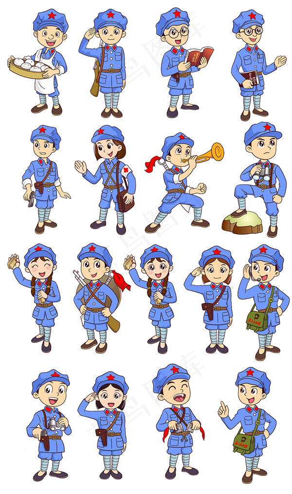 卡通小红军PSD图片