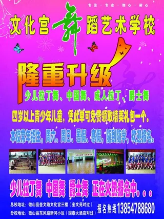 文化宫舞蹈学校宣传单图片