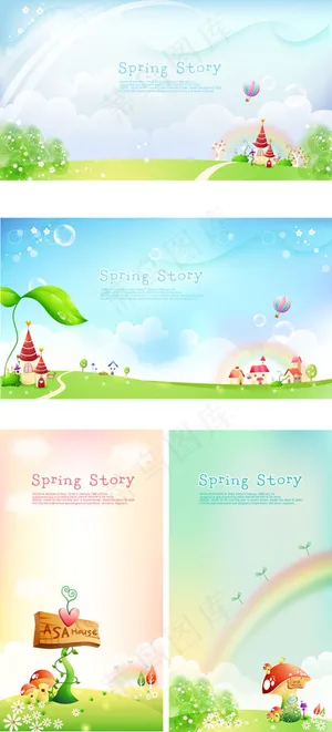 春天故事矢量图下载